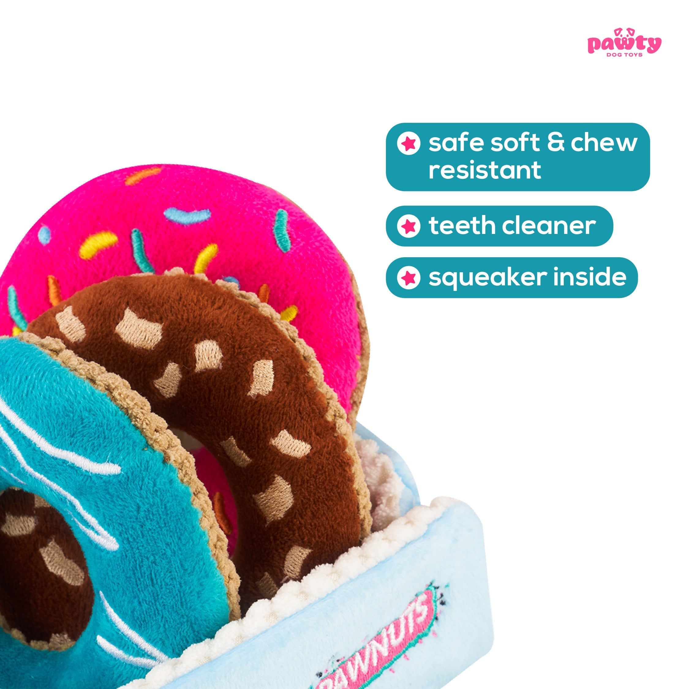 DONUTS INTERACTIVE DOG TOY - TUG/TOSS/FETCH - ThoseDogParents.com