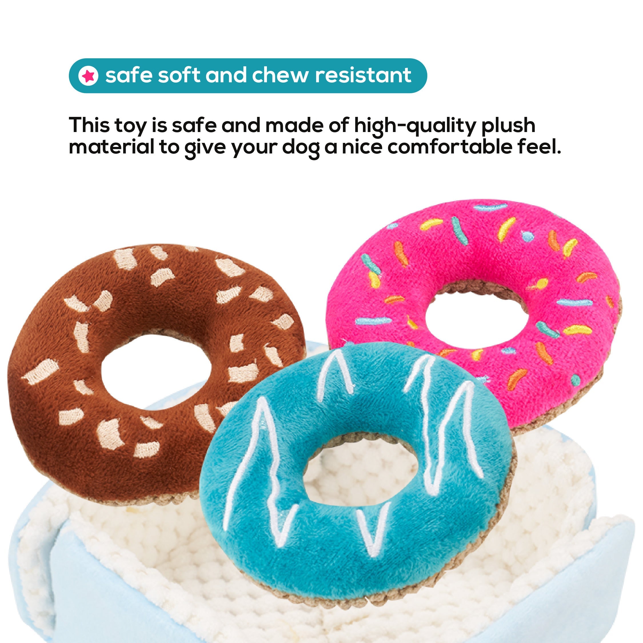 DONUTS INTERACTIVE DOG TOY - TUG/TOSS/FETCH - ThoseDogParents.com