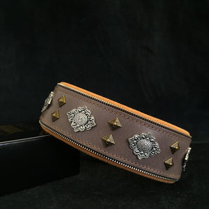 "Aztec" grey dog collar - ThoseDogParents
