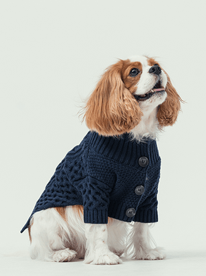 BERT CARDIGAN SWEATER - DARK BLUE - ThoseDogParents