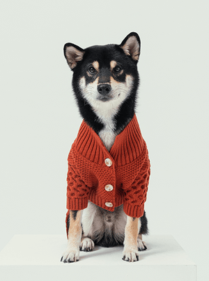 BERT CARDIGAN SWEATER - ORANGE - ThoseDogParents