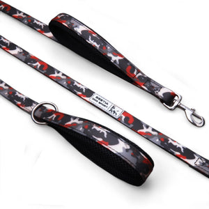 BESTIA DOG SPORT dual handle leash Red Camo - ThoseDogParents