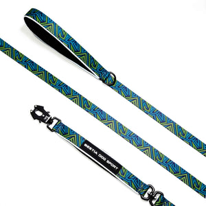 BESTIA DOG SPORT GripPro Leash Blue&Green Print - ThoseDogParents