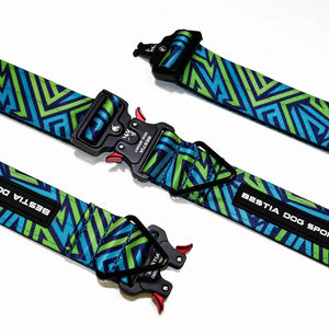 Bestia Dog Sport GripPro Print Collar - Blue&Green - ThoseDogParents