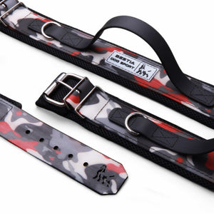 BESTIA DOG SPORT HANDLE COLLAR RED CAMO - ThoseDogParents