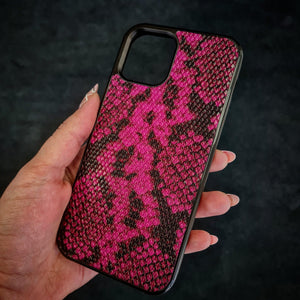 Bestia "Rock Python" Leather Phone Case Pink - ThoseDogParents
