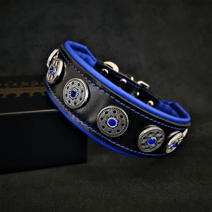 "Bijou" collar black & blue - ThoseDogParents