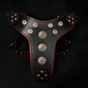 ''Bijou'' harness Black & Red for big dogs - ThoseDogParents