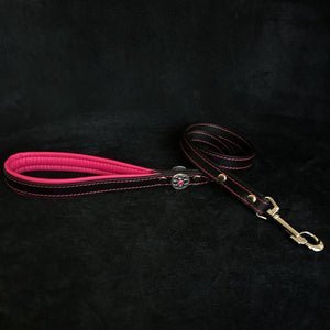 ''Bijou'' leather lead pink - ThoseDogParents