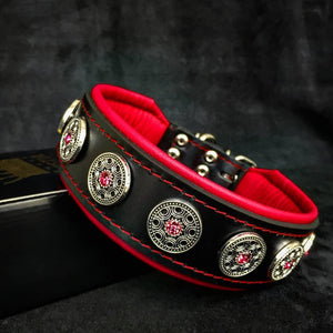 "Bijou" collar black & red by Bestia - ThoseDogParents