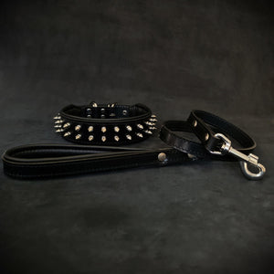 "Frenchie" Set - collar & leash. Black - ThoseDogParents