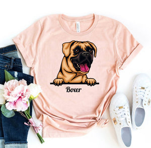 Peeking Boxer Dog T-shirt - ThoseDogParents