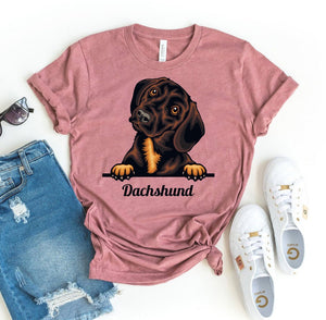 Peeking Dachshund Dog T-shirt - ThoseDogParents