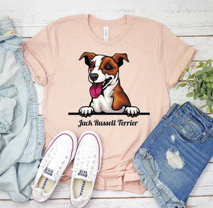 Peeking Jack Russell Terrier Dog T-shirt - ThoseDogParents