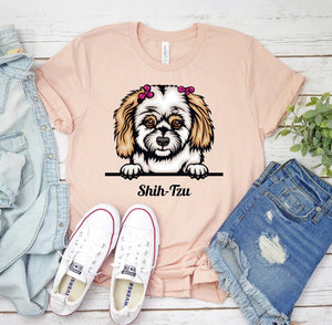 Peeking Shih Tzu Dog T-shirt - ThoseDogParents