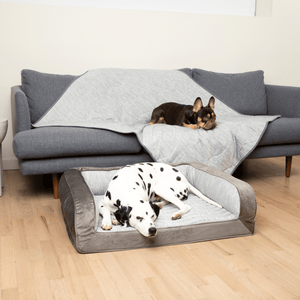 PupChill™ Cooling Bolster Dog Bed + Waterproof Blanket Bundle - Arctic Grey - ThoseDogParents