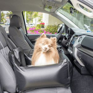 PupProtector™ Faux Leather Memory Foam Dog Car Bed - Black - ThoseDogParents