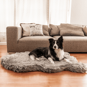 PupRug by Paw.com® Faux Fur Orthopedic Dog Bed - Curve Charcoal Grey - ThoseDogParents