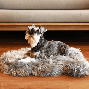 PupRug by Paw.com® Faux Fur Orthopedic Dog Bed - Curve Charcoal Grey - ThoseDogParents