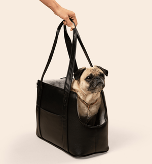 PupTote™ 3 - in - 1 Faux Leather Dog Carrier Bag - Black - ThoseDogParents