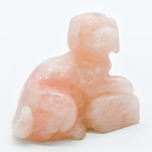 Rose Quartz Dog Carving - ThoseDogParents