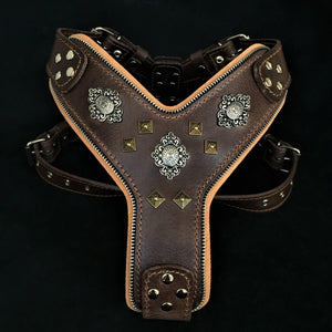The "Aztec" big dogs harness BROWN - ThoseDogParents