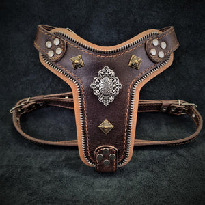 The ''Aztec'' harness Brown Small to Medium Size - ThoseDogParents