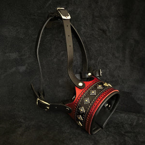 The "Balteus" leather muzzle RED - ThoseDogParents