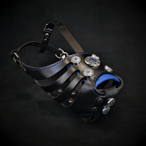 The ''Bijou'' Basket Muzzle Black & Blue - ThoseDogParents