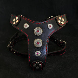 The ''Bijou'' harness Black & Red Small to Medium Size - ThoseDogParents