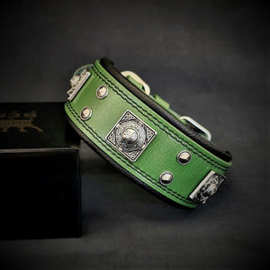 The "Eros" collar 2 inch wide Green - ThoseDogParents