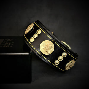 The "Maximus" collar 2 inch wide gold decoration - ThoseDogParents