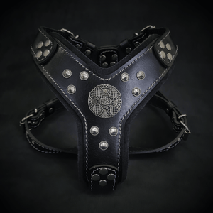 The ''Maximus'' harness black & silver Small to Medium Size - ThoseDogParents