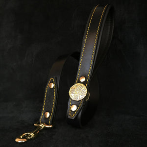 The "Maximus" leash black & gold - ThoseDogParents
