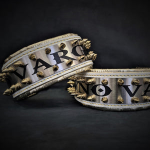 The "Metal" collar White & Gold - personalized! - ThoseDogParents