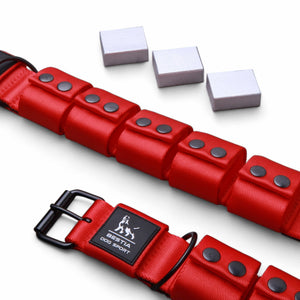 Weighted dog training collar - Red. Large breeds. 5 lbs total. removable weights - ThoseDogParents